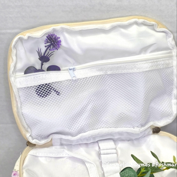 Floral Quilted 👝 3 pc XL Cosmetic Bag Set Travel Toiletry Makeup Organizer NWT - Picture 10 of 15